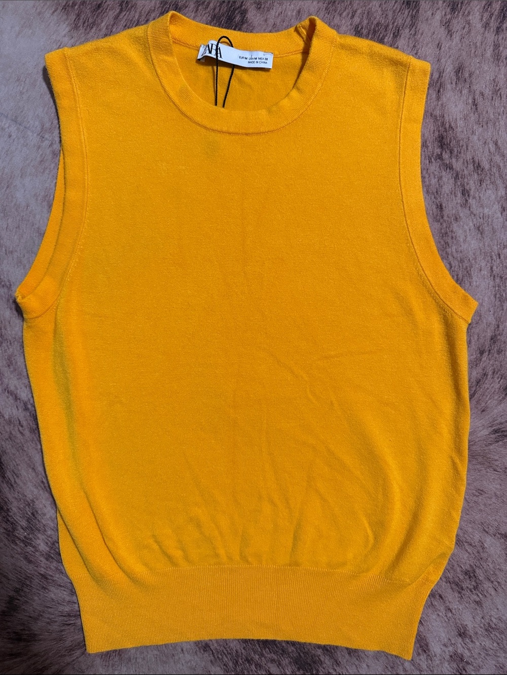 Zara Sleeveless Knit Tank in Vibrant Yellow